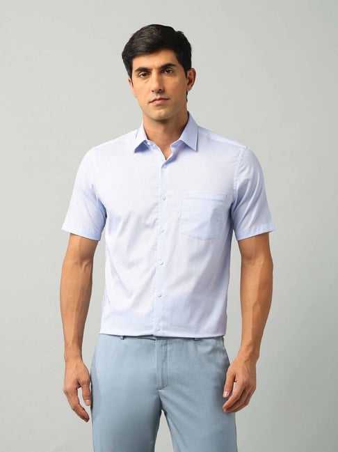 Arrow Blue Cotton Regular Fit Printed Shirt-picture-35