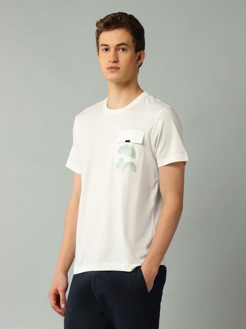 ARROW / 半袖シャツ/--/--/WHT Arrow New York White Regular Fit Printed T-Shirt