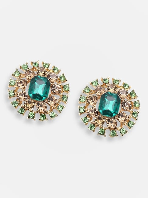 Sohi Gold Plated Party Designer Stone Stud Earrings-picture-23