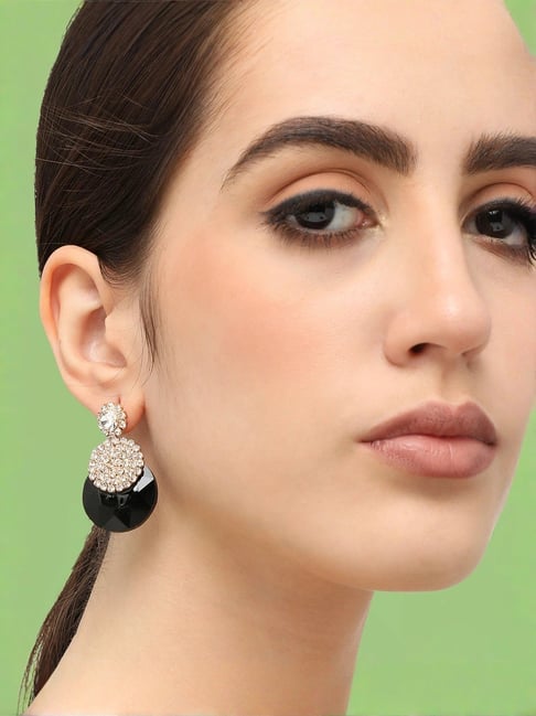 Sohi Gold Plated Designer Stone Party Drop Earrings-picture-16