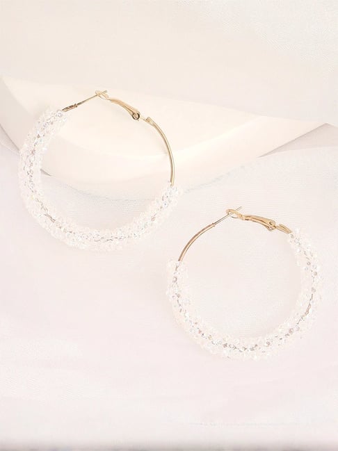Sohi Gold Plated Designer Stone Casual Hoop Earrings-picture-24