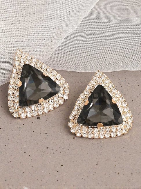 Sohi Gold Plated Designer Stone Party Stud Earrings