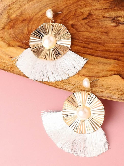 Sohi Gold Plated Pearls Party Drop Earrings-picture-28