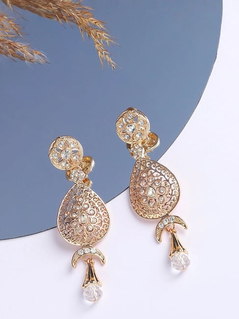 Sohi Gold Plated Designer Stone Party Drop Earrings-picture-24