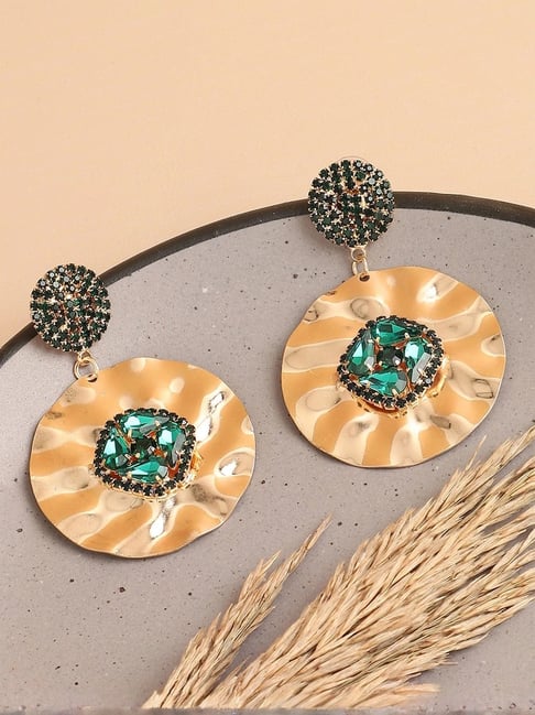 Sohi Gold Plated Designer Stone Party Drop Earrings-picture-32
