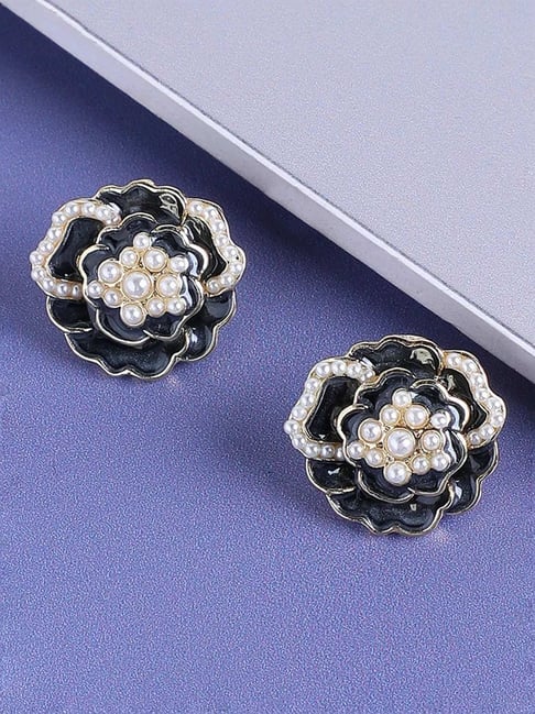 Sohi Gold Plated Pearls Casual Stud Earrings-picture-48