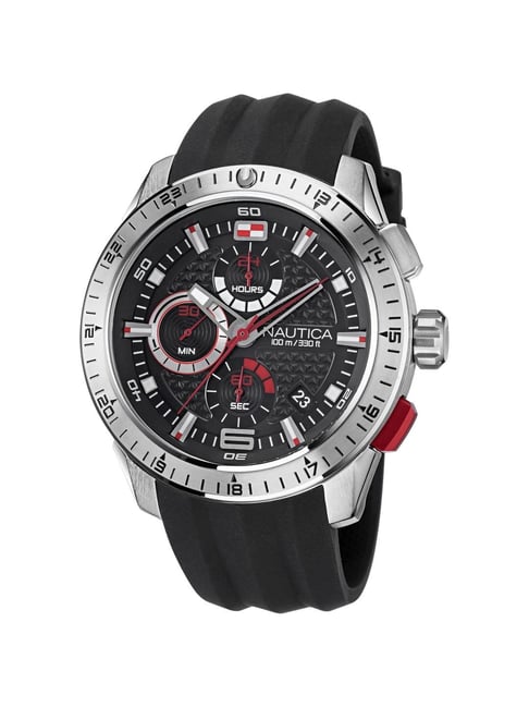 Nautica Orologio Casual NAPHBF119 - Cinturino Silicone Grigio, Quadrante Con Dettagli Arancioni