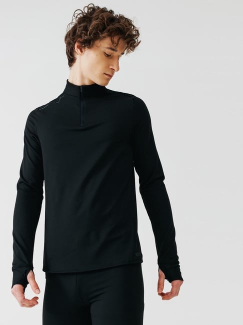 Kalenji by Decathlon Black Slim Fit Sports T-Shirt