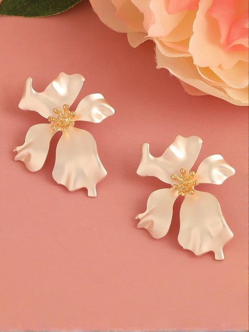 Sohi Gold Plated Casual Designer Stone Stud Earrings-picture-14