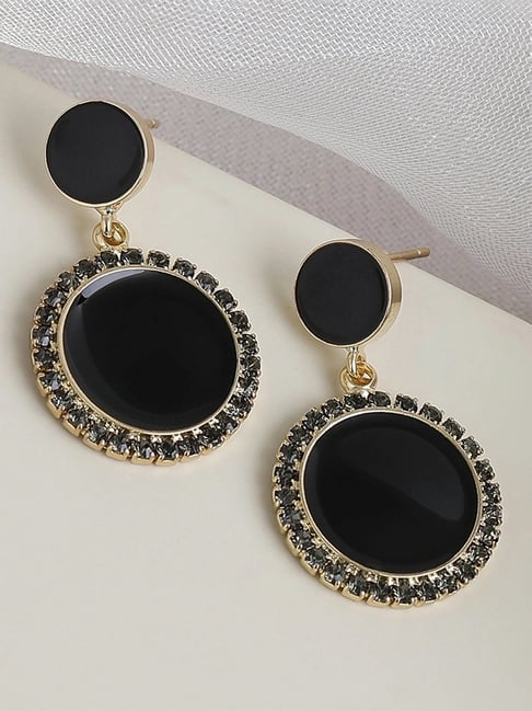 Sohi Gold Plated Party Designer Stone Drop Earrings-image-31