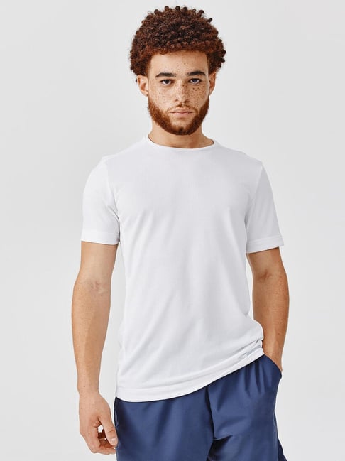 Decathlon Snow White Slim Fit Sports T-Shirt
