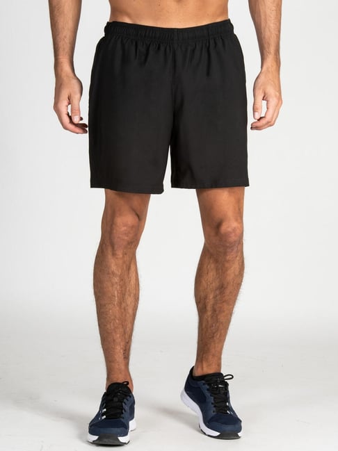 Domyos by Decathlon Black Slim Fit Sports Shorts