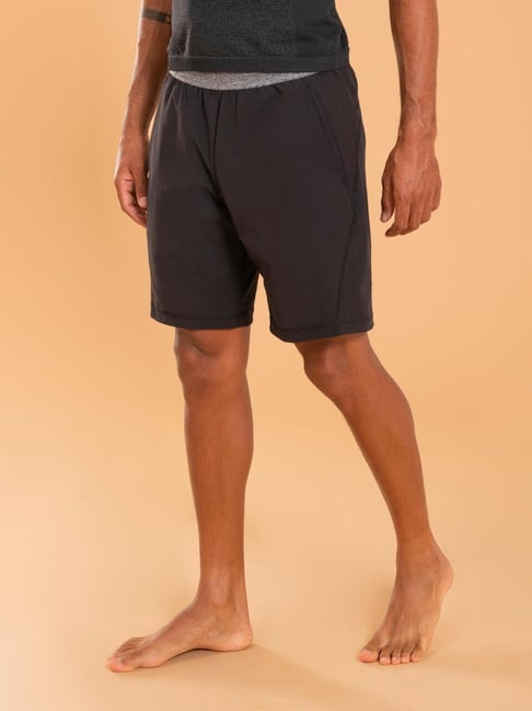 Kimjaly by Decathlon Black Slim Fit Sports Shorts