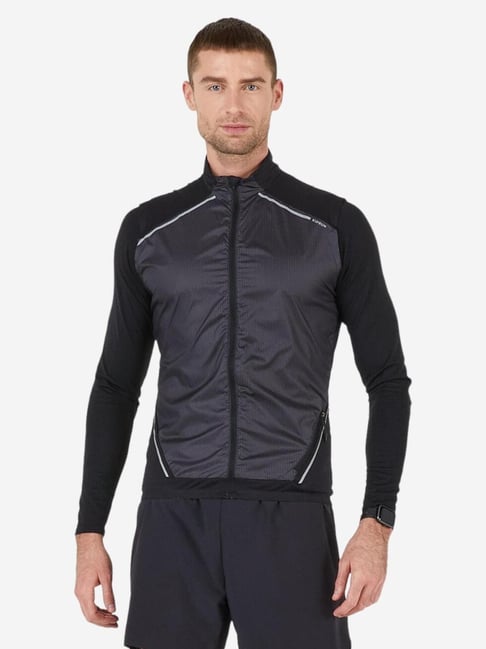 Kiprun By Decathlon Black Slim Fit Sports Jacket