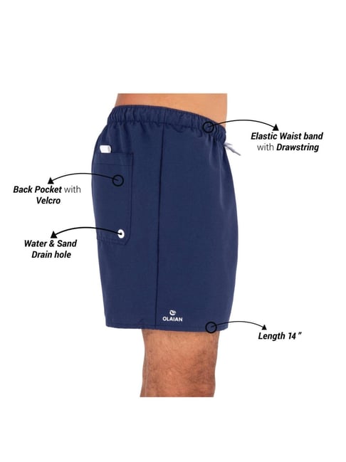 Olaian by Decathlon Navy Blue Slim Fit Swim Shorts
