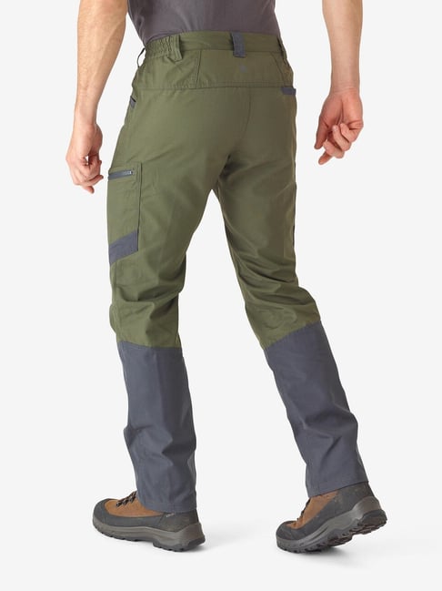 Solognac by Decathlon Deep Khaki Slim Fit Colour Block Sports Trackpants