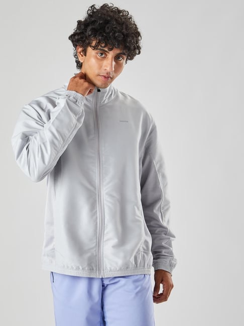 Domyos by Decathlon Pale Grey Slim Fit Sports Jacket