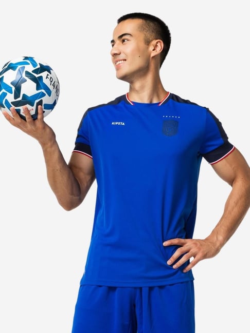 Kipsta by Decathlon Blue Slim Fit Colour Block Jersey