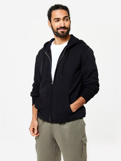 domyos by decathlon black slim fit sports hoodie