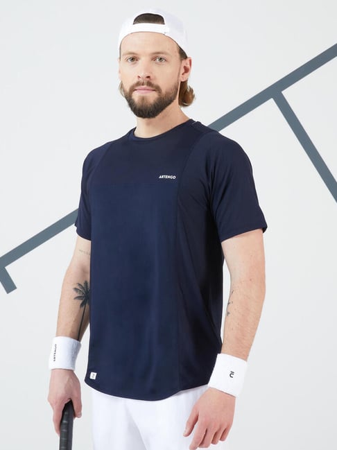 Artengo By Decathlon Asphalt Blue Slim Fit Sports T-Shirt-picture-36