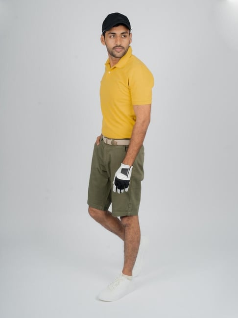 Decathlon Yellow Polo Shirt And Shorts Men's Golf Cotton And