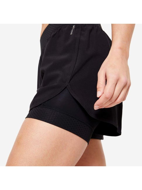 Buy DOMYOS By Decathlon Black Plain Shorts for Women Online Tata