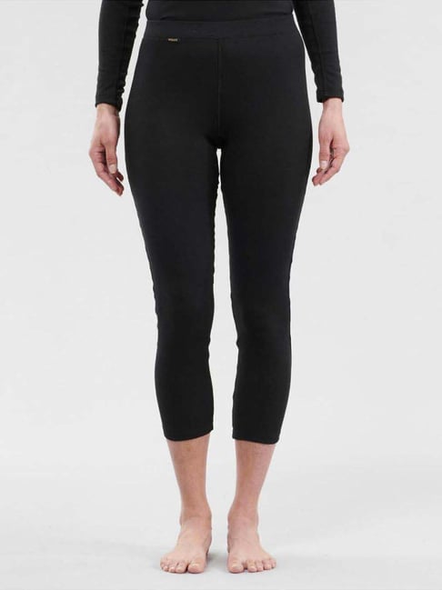 Wedze by Decathlon Black Plain Thermal Pants