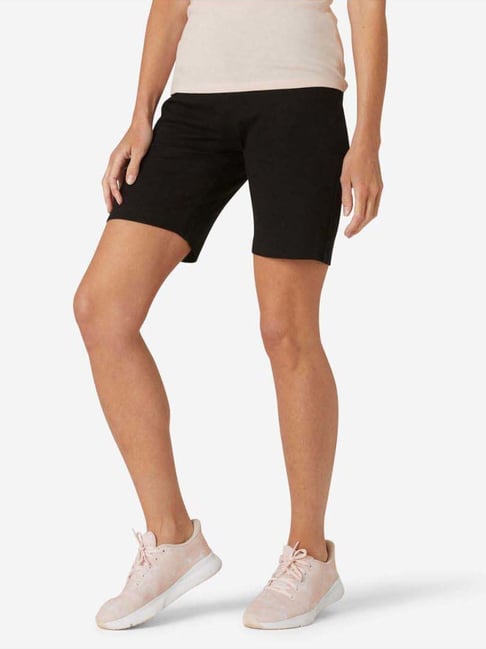 Domyos by Decathlon Black Plain Shorts
