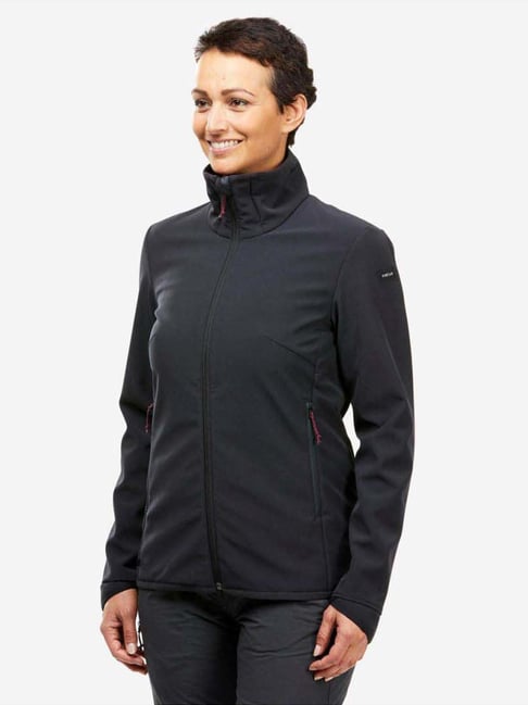 Forclaz by Decathlon Black Plain Soft Shell Jacket