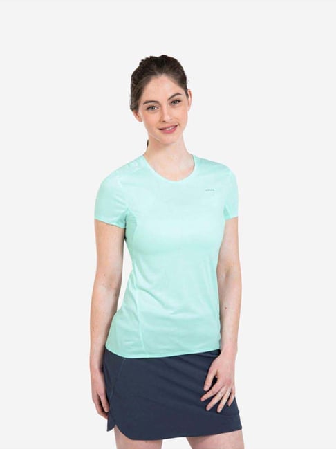 Quechua by Decathlon Green Plain T-Shirt