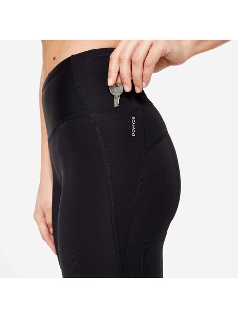 Buy DOMYOS By Decathlon Black Plain Leggings for Women Online