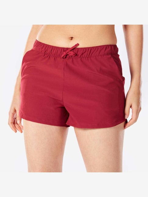 Kiprun by Decathlon Maroon Plain Shorts