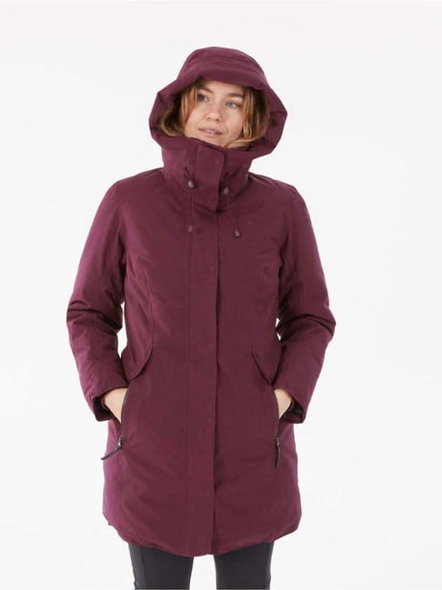 QUECHUA By Decathlon Purple Plain Parka Waterproof Jacket