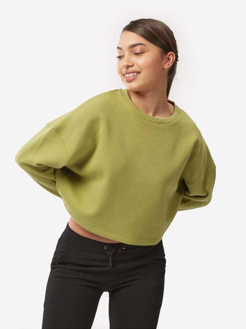 DOMYOS By Decathlon Olive Green Plain Sweatshirt-picture-25