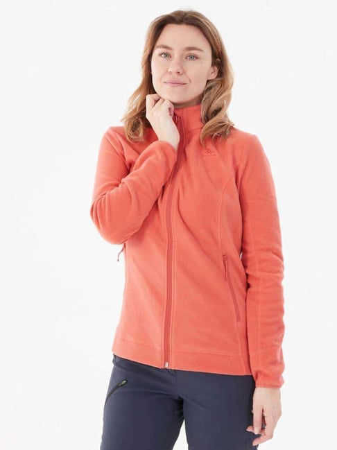 Quechua by Decathlon Orange Plain Fleece Jacket