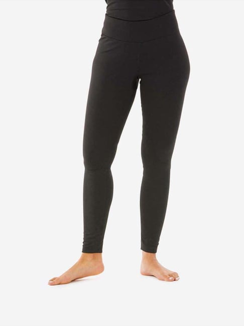 Wedze by Decathlon Black Plain Thermal Pants