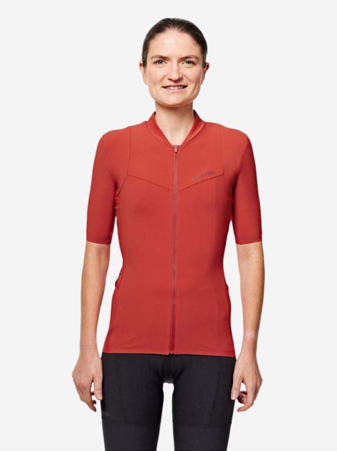 Van Rysel by Decathlon Brick Red Plain Short-sleeve Jersey