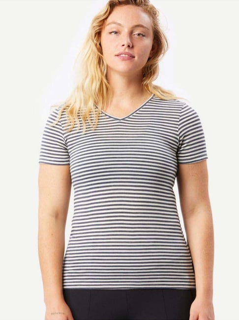 Forclaz by Decathlon Multicolored Stripes T-Shirt