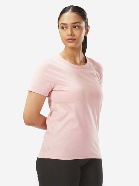 Domyos by Decathlon Beige Plain T-Shirt