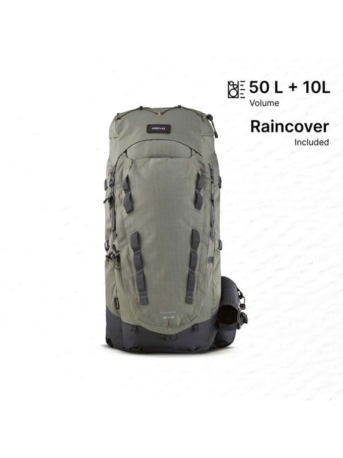 FORCLAZ By Decathlon Khaki Brown One Size Trekking Backpack With Rain Cover - Main Image