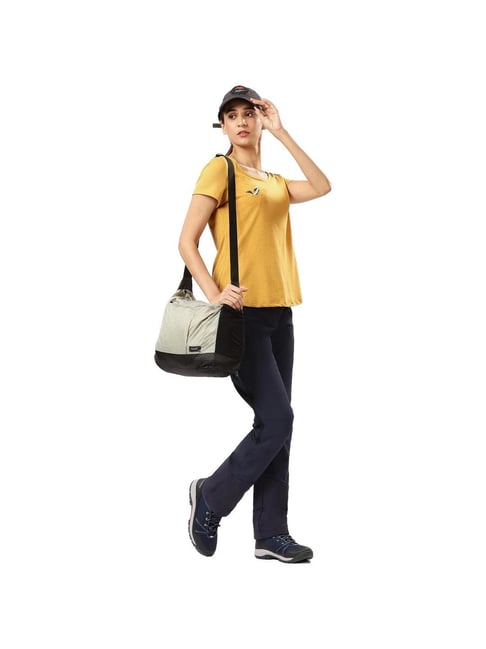 Forclaz by Decathlon Black & White Color Block Cross Body Bag