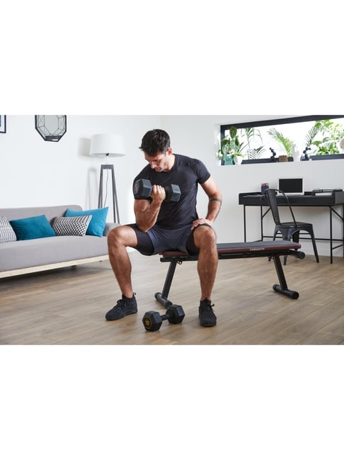 Kg Hex Dumbbell Dumbbell And Bench Set Corength By Decathlon