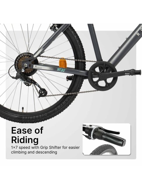 Btwin by Decathlon Mountain Bike Rockrider ST30 Grey Speed, MTB Tyres,  Unisex Frame, V Brakes