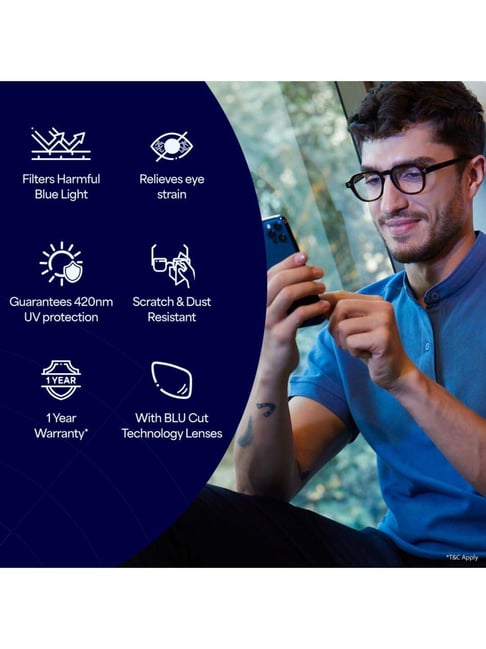 Buy Lenskart Blu LB E14283 Black Rectangular Computer Glasses - Main Image