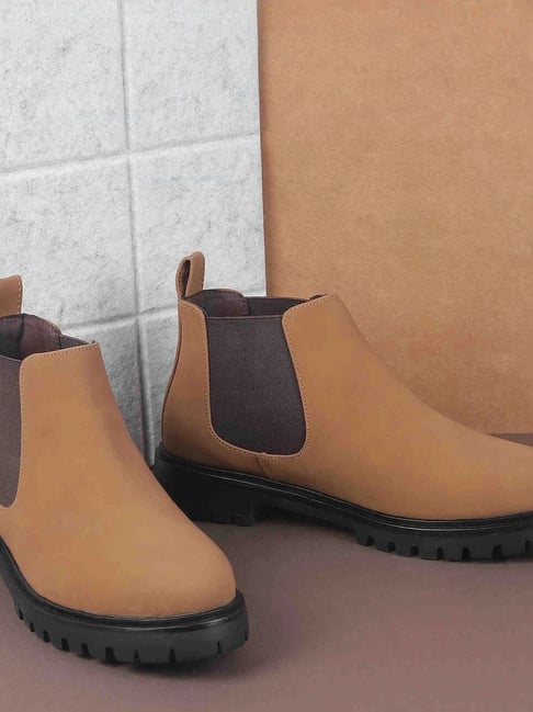 Chelsea Booties Chelsea Boots Women Beige Chelsea Boots Low Cut