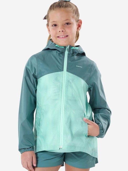 Quechua by Decathlon Kids Blue Color Block Hiking Jacket