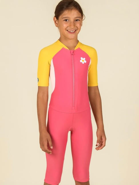 NABAIJI By Decathlon Kids Multicolor Color Block Full Body Swimsuits