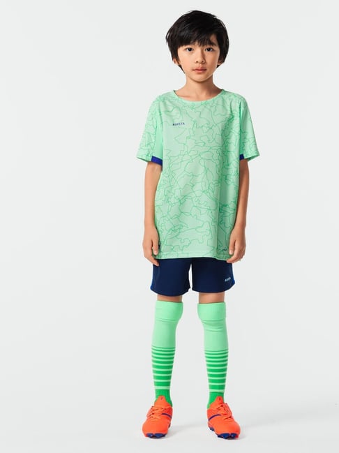 Kipsta by Decathlon Kids Green Printed Jersey