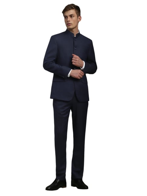 Louis Philippe Navy Regular Fit Two Piece Suit
