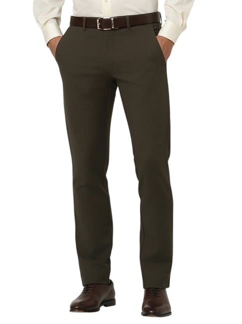 Van Heusen Green Cotton Slim Fit Trousers-picture-37